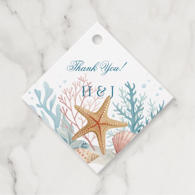 Ethereal Coastal Romance Wedding Favour Tags (Front)