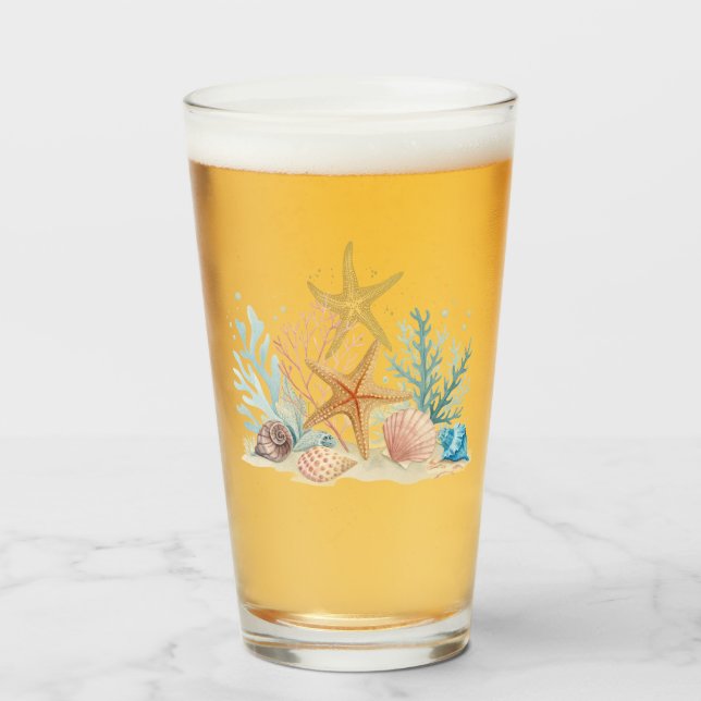 Ethereal Coastal Romance Wedding Glass (Front Filled)
