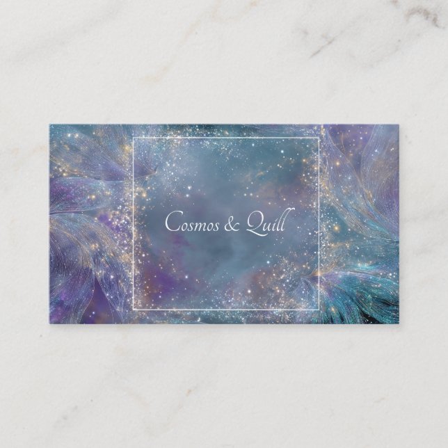 Ethereal Cosmic Energy Swirls Business Card (Front)