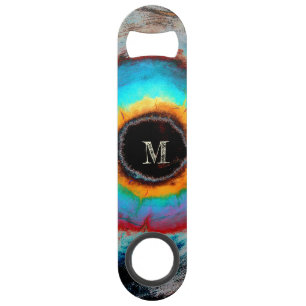 Ethereal Cosmic Eye Monogram Vibrant Abstract Art