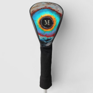 Ethereal Cosmic Eye Monogram Vibrant Abstract Art Golf Head Cover