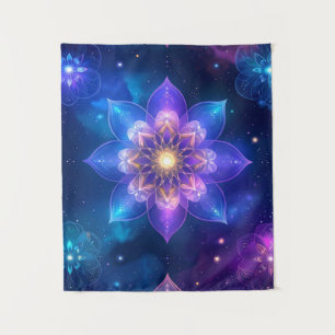 Ethereal Cosmic Lotus Tapestry