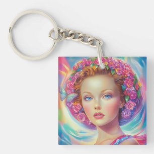 Ethereal Crown Portrait  Key Ring