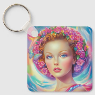 Ethereal Crown Portrait Key Ring