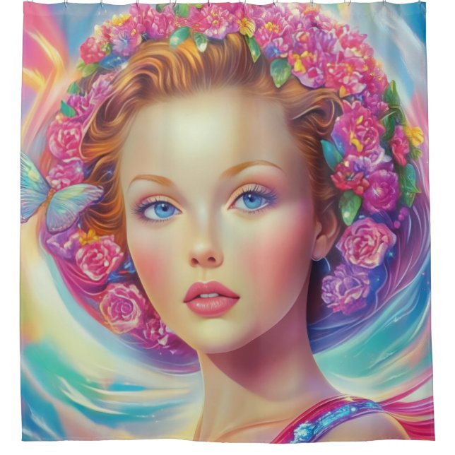 Ethereal Crown Portrait  Shower Curtain (Front)