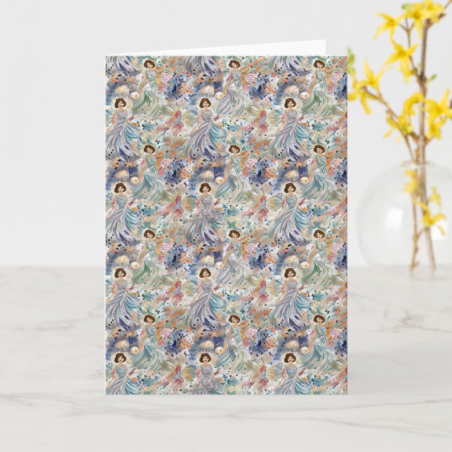 Ethereal Dance Dreamy Feminine Watercolor Pattern Card (Yellow Flower)