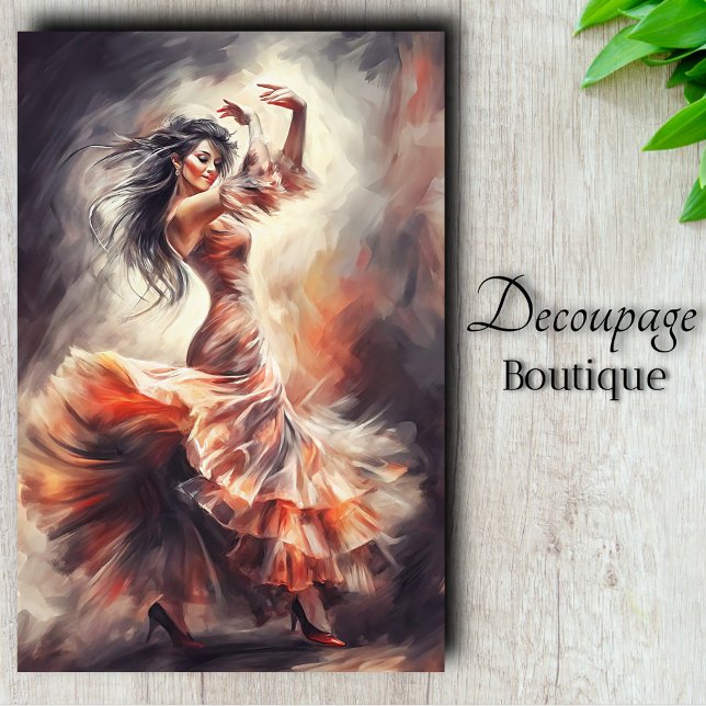 Ethereal Dance - Flamenco Spirit Watercolor Dreams Tissue Paper (Ethereal Dance - Flamenco Spirit in Watercolor Dreams Decoupage Tissue Paper)