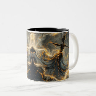 Ethereal Dance Of Light, Enchanting Art, Gift for Two-Tone Coffee Mug