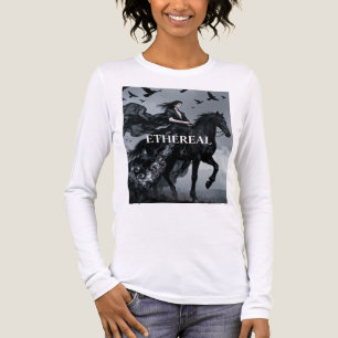 Ethereal Dark Rider Horseback Fantasy Long Sleeve Tri-Blend Shirt
