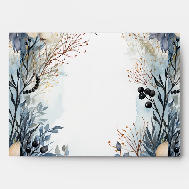 Ethereal Delicate Watercolor Serene Foliage   Envelope (Front)