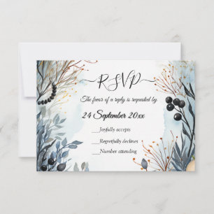 Ethereal Delicate Watercolor Serene Foliage RSVP Card