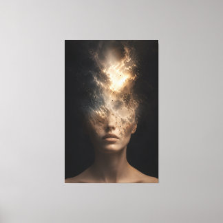 Ethereal Dissolving Face Portrait | Surreal Spirit Canvas Print