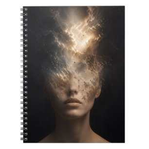 Ethereal Dissolving Face Portrait Surreal Spirit Notebook