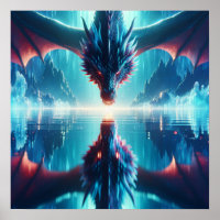 Ethereal Dragon Reflection Ai Art