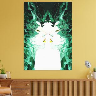 Ethereal Duality – Surreal Mirror Reflection Canvas Print