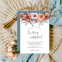 Ethereal Dusty Blue, Blush Peach Floral Wedding