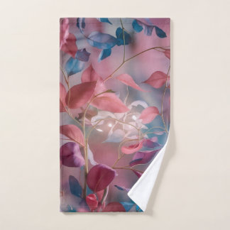"Ethereal Elegance: A Dance of Colourful Leaves" Hand Towel