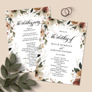 Ethereal Elegance Cottagecore Wedding Ceremony Programme
