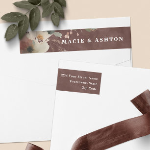 Ethereal Elegance Garnet Red Cottagecore Wedding Wrap Around Label
