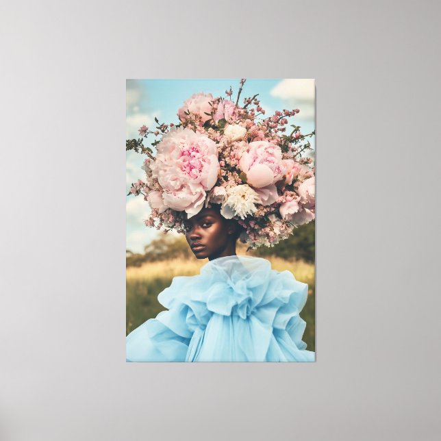 Ethereal Elegance in Bloom Canvas Print (Front)