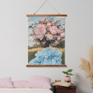 Ethereal Elegance in Bloom Hanging Tapestry