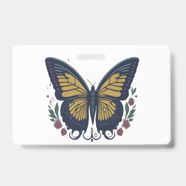 Ethereal Elegance: Romantic Butterfly  ID Badge (Front)