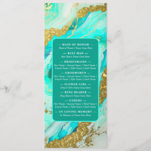 Ethereal Elegance Turquoise Geode-Inspired Wedding Programme