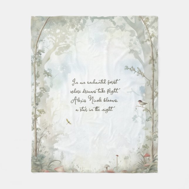 Ethereal Enchanted Forest Fleece Blanket (Front)