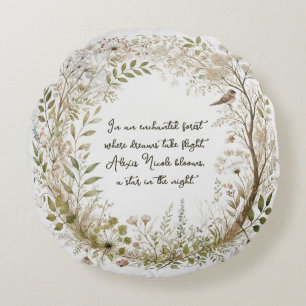 Ethereal Enchanted Forest Round Cushion