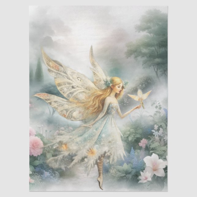 Ethereal Enchanted Heavenly Fairy Decoupage Tissue Paper (Front)