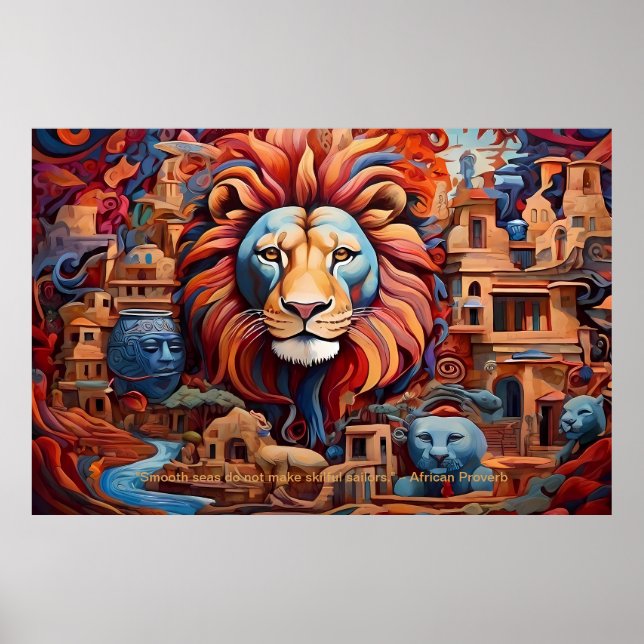 Ethereal Essence: African Dreams Portrait Motivate Poster (Front)