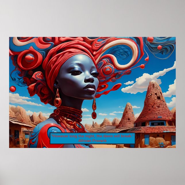 Ethereal Essence: African Dreams Portrait Motivate Poster (Front)