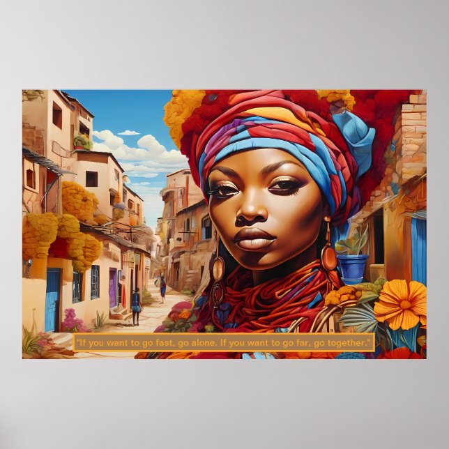 Ethereal Essence: African Dreams Portrait  Poster (Front)