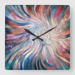 Ethereal Essence - Mosaic Art Square Wall Clock