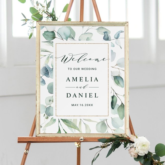 Ethereal Eucalyptus Greenery Wedding Welcome Sign (Creator Uploaded)