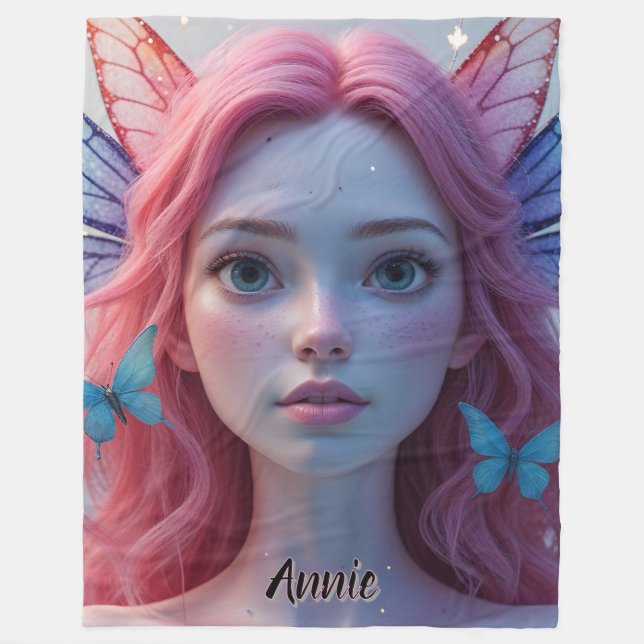 Ethereal Fairy Girl: Fleece Blanket (Front)