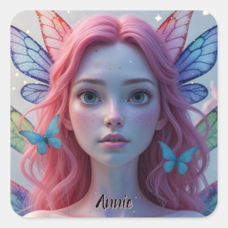 Ethereal Fairy Girl: Square Sticker
