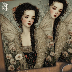 Ethereal Fairy in Wildflower Garden Decoupage Tissue Paper