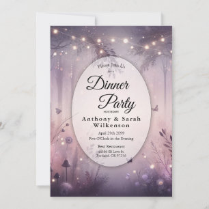 Ethereal Fairy Lights Forest Restaurant Dinner Invitation