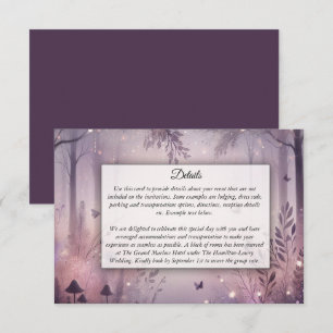 Ethereal Fairy Lights Forest Wedding Enclosure Card