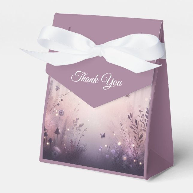 Ethereal Fairy Lights Forest Wedding Favour Box (Front Side)