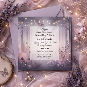 Ethereal Fairy Lights Forest Wedding Invitation