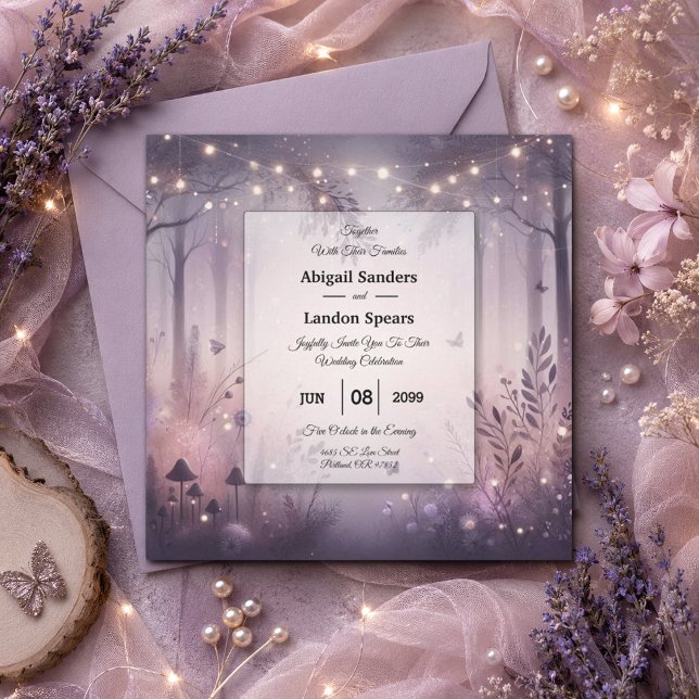 Ethereal Fairy Lights Forest Wedding Invitation (Creator Uploaded)
