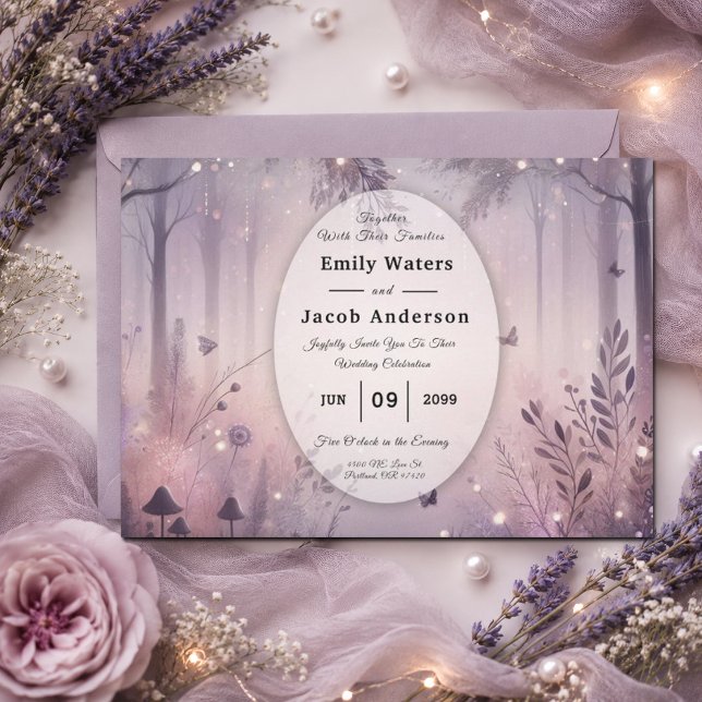 Ethereal Fairy Lights Forest Wedding Invitation (Creator Uploaded)