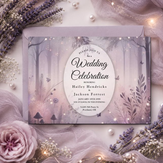 Ethereal Fairy Lights Forest Wedding Invitation (Creator Uploaded)