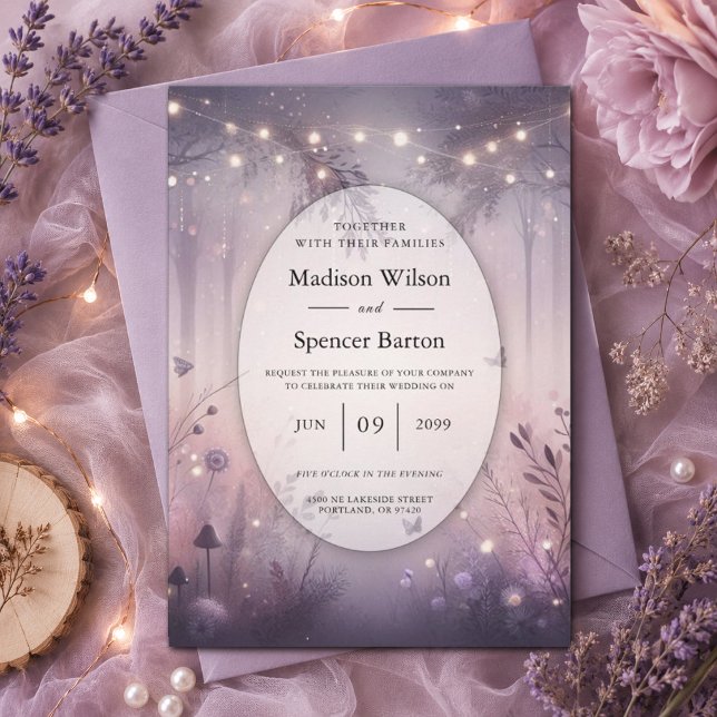 Ethereal Fairy Lights Forest Wedding Invitation (Creator Uploaded)