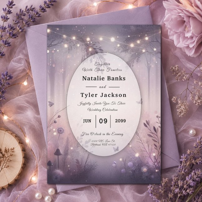 Ethereal Fairy Lights Forest Wedding Invitation (Creator Uploaded)
