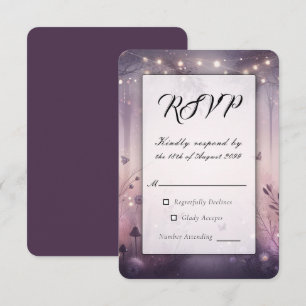 Ethereal Fairy Lights Forest Wedding RSVP Card