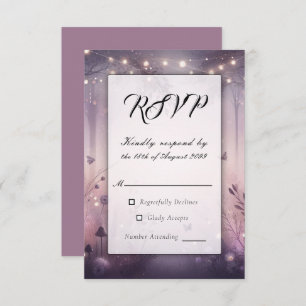 Ethereal Fairy Lights Forest Wedding RSVP Card