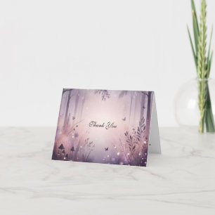 Ethereal Fairy Lights Forest Wedding Thank You Card